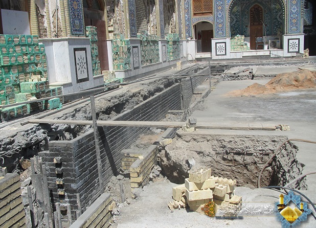 بالصور :تسقيف الصحن الكاظمي من الجهة الشرقية