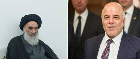 المرجع السيستاني يستقبل العبادي في مقره بالنجف الاشرف