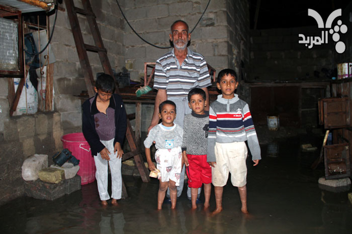 الامطار تستبيح بيوت فقراء البصرة