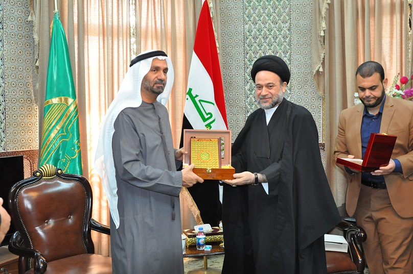 رئيس ديوان الوقف الشيعي يستقبل رئيس البرلمان العربي والوفد المرافق له