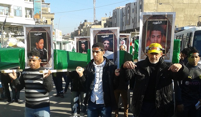 السعوديون يشييعون شهدائهم في وسط كربلاء المقدسة (مصور)