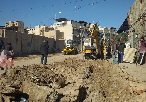 بالصور :إزالة سوق الخضار والأسماك في كربلاء