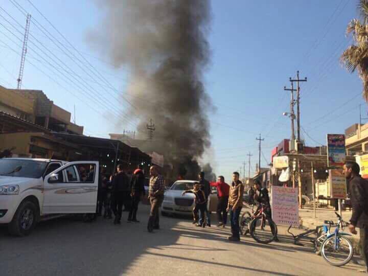 بالصورة: انفجار سيارة مفخخة في الساحل الايسر لمدينة الموصل