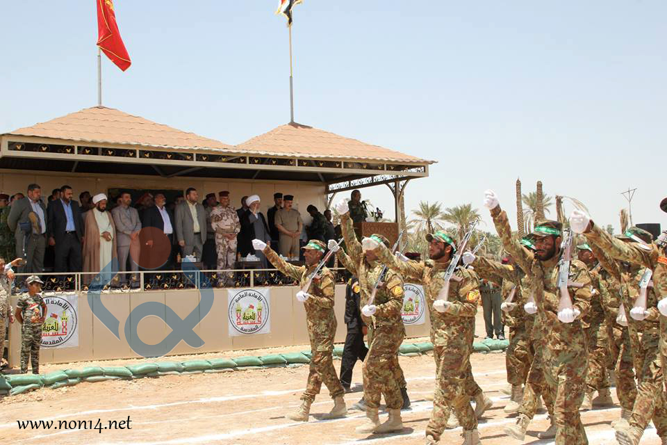 بالصور: ممثل المرجع السيستاني في كربلاء يحضر حفل تخرج 500 مقاتل ضمن لواء علي الاكبر