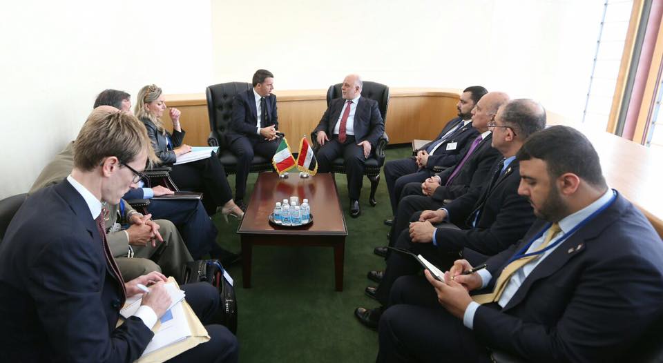 رئيس الوزراء الايطالي يؤكد للعبادي دعم بلاده للعراق في جميع القطاعات