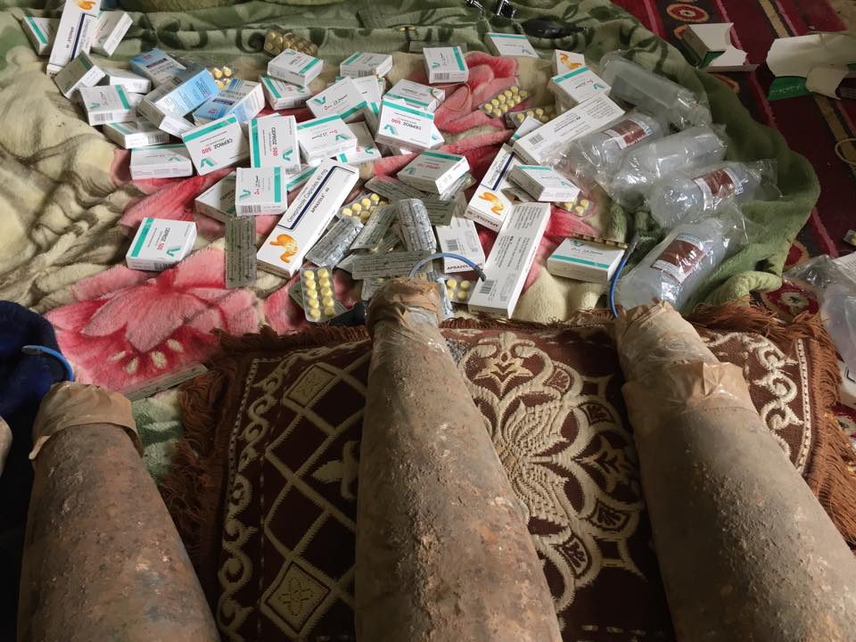 بالصور : مستشفى داعشي يحوي مستلزمات اماراتية في بيجي