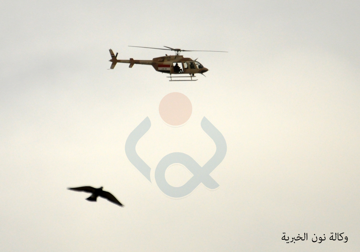 بالصور: هبوط اضطراري لمروحية مقاتلة في كربلاء