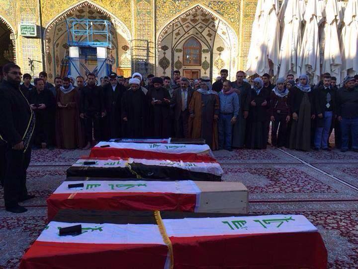 صور تشييع شهداء المفرزة الطبية الذين استشهدوا غدرا في الانبار