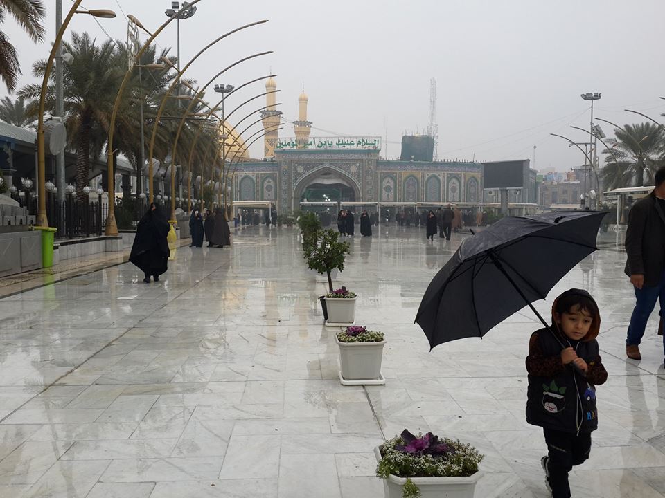 امطار غزيرة  في كربلاء المقدسة