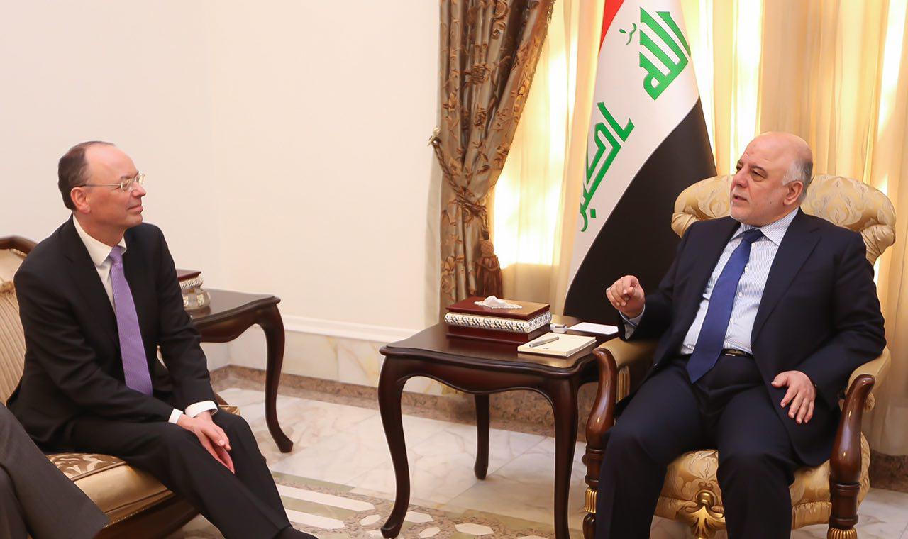 المبعوث الالماني يؤكد للعبادي دعم حكومته للعراق في مجال الاصلاحات الاقتصادية