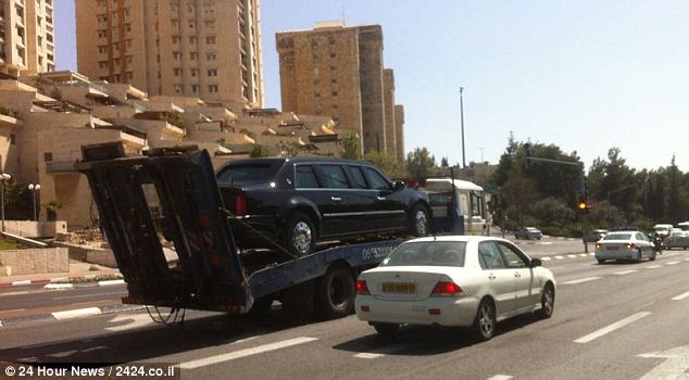 تعطل سيارة أوباما في إسرائيل (مصور)