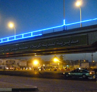 انتشار امني  مكثف حول المجسرات الجديدة في كربلاء