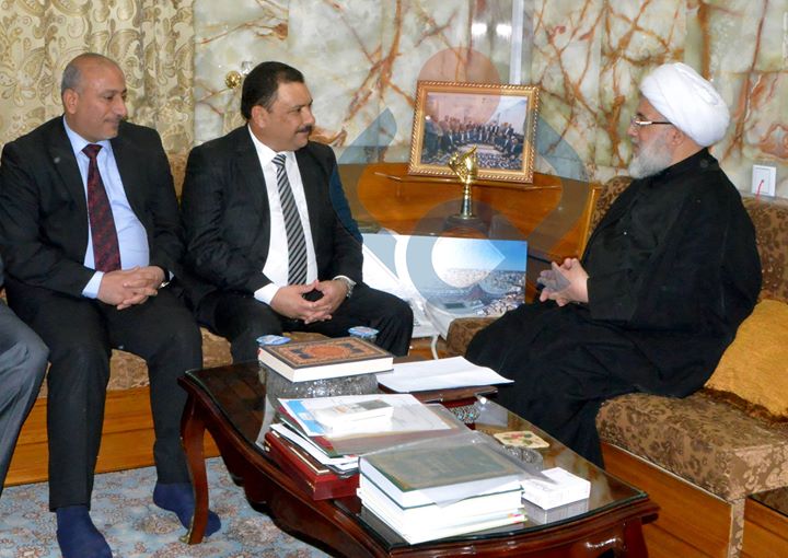 بالصورة:ممثل المرجع السيستاني يستقبل صباح كرحوت ووفد من حكومة الانبار