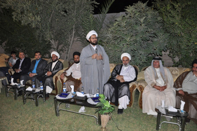 نجل المرجع النجفي يلقي كلمة في بابل:ما يصيبكم يصيبنا وما يسركم يسرنا وما يصيب العراق هو بعين المرجعية