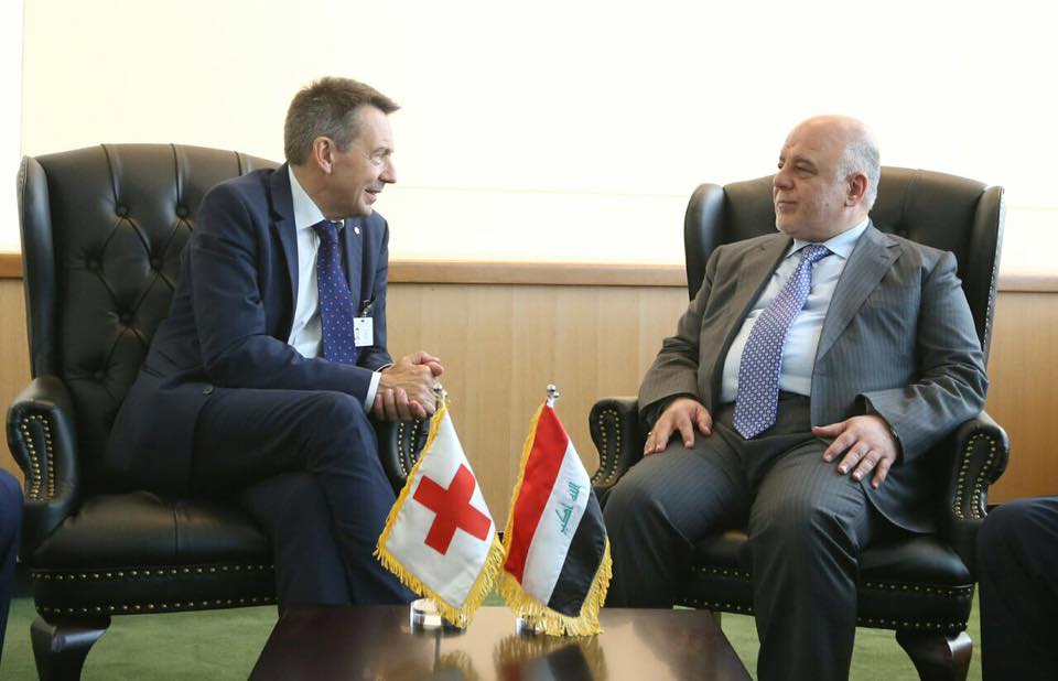 العبادي يلتقي رئيس اللجنة الدولية للصليب الاحمر