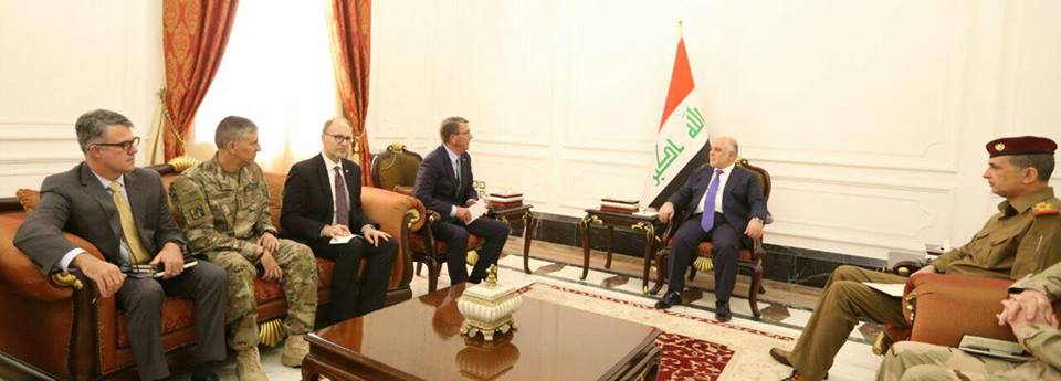 العبادي لكارتر: معركة الموصل عراقية ولا نسمح لاي قوة ان تتدخل فيها