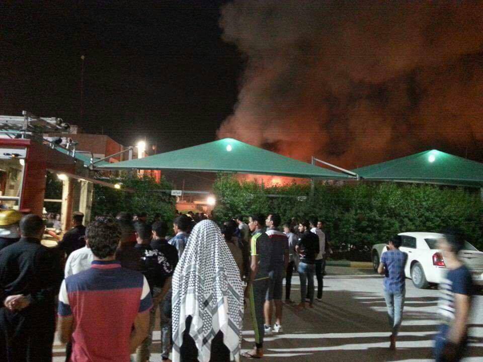 بالصورة: حريق بمدينة الامام الحسين الطبية في كربلاء
