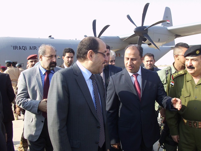 بالصور :النائب الاول لرئيس الجمهورية نوري المالكي يصل الناصرية