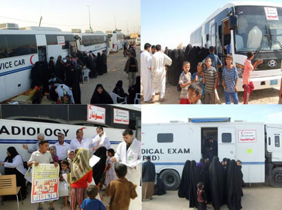 مستشفى متنقل يوفر الخدمات الطبية لاكثر 20 الف مواطن في المناطق النائية بالنجف الاشرف+صوره