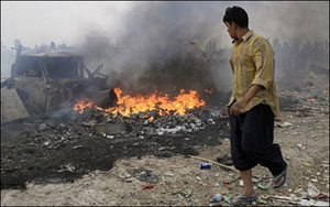 انفجار سيارة نوع كيا في مركز المدينة القديمة بكربلاء مساء امس