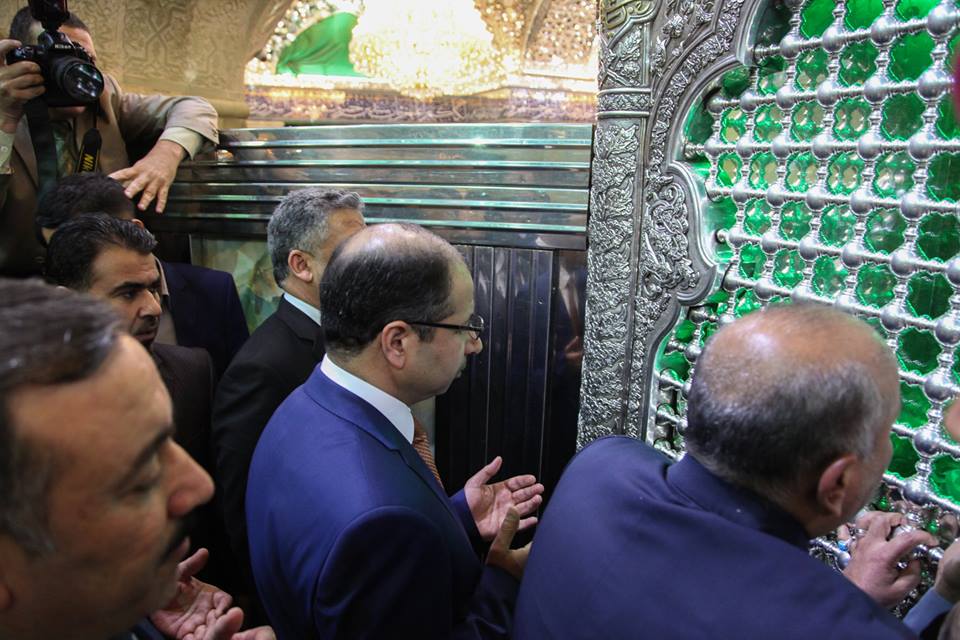 بالصور:رئيس مجلس النواب العراقي يزور مرقد الامام الحسين