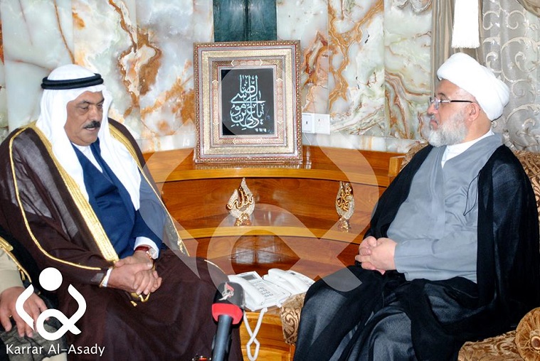 بالصور:الشيخ وسام الحردان يلتقي ممثل المرجع السيستاني والاخير يامر بارسال مواد غذائية للمناطق من حديثة الى الكرمة