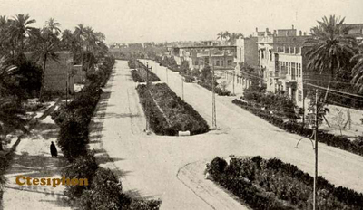 صورة نادرة لشارع السعدون في بغداد عند افتتاحه بداية عشرينات القرن الماضي