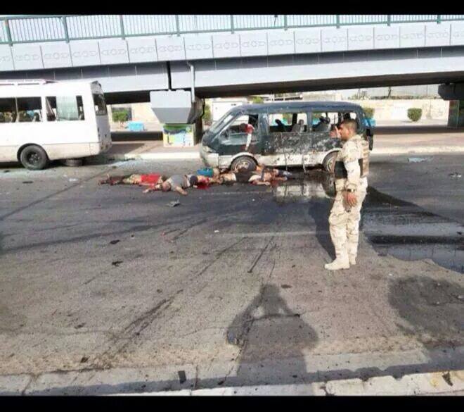 صور لشهداء زوار موسى الكاظم عليه السلام  في ساحة اللقاء