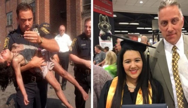 بالصور/ أنقذ حياتها طفلة.. وحضر تخرجها شابة