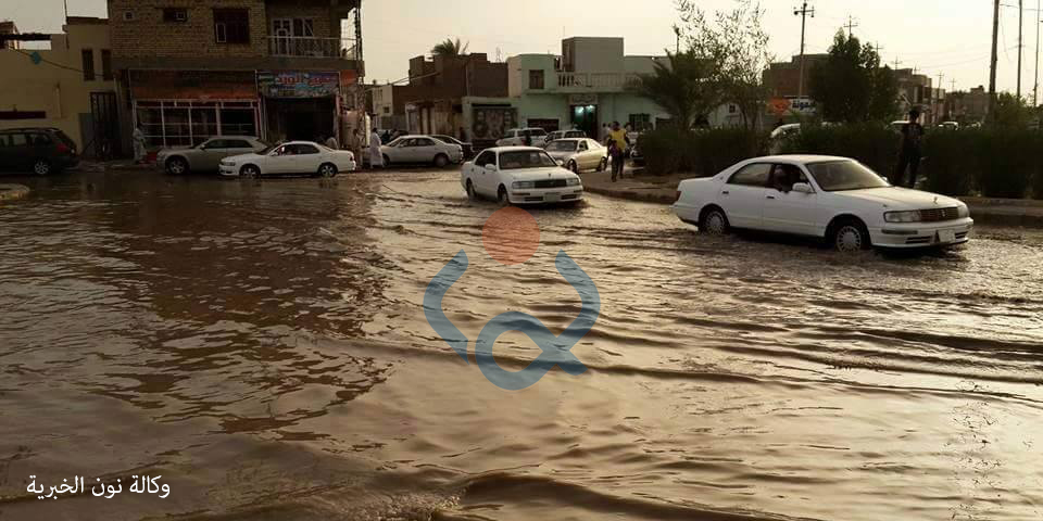 بالصور: امطار غزيرة امس في قضاء الحي بمحافظة واسط