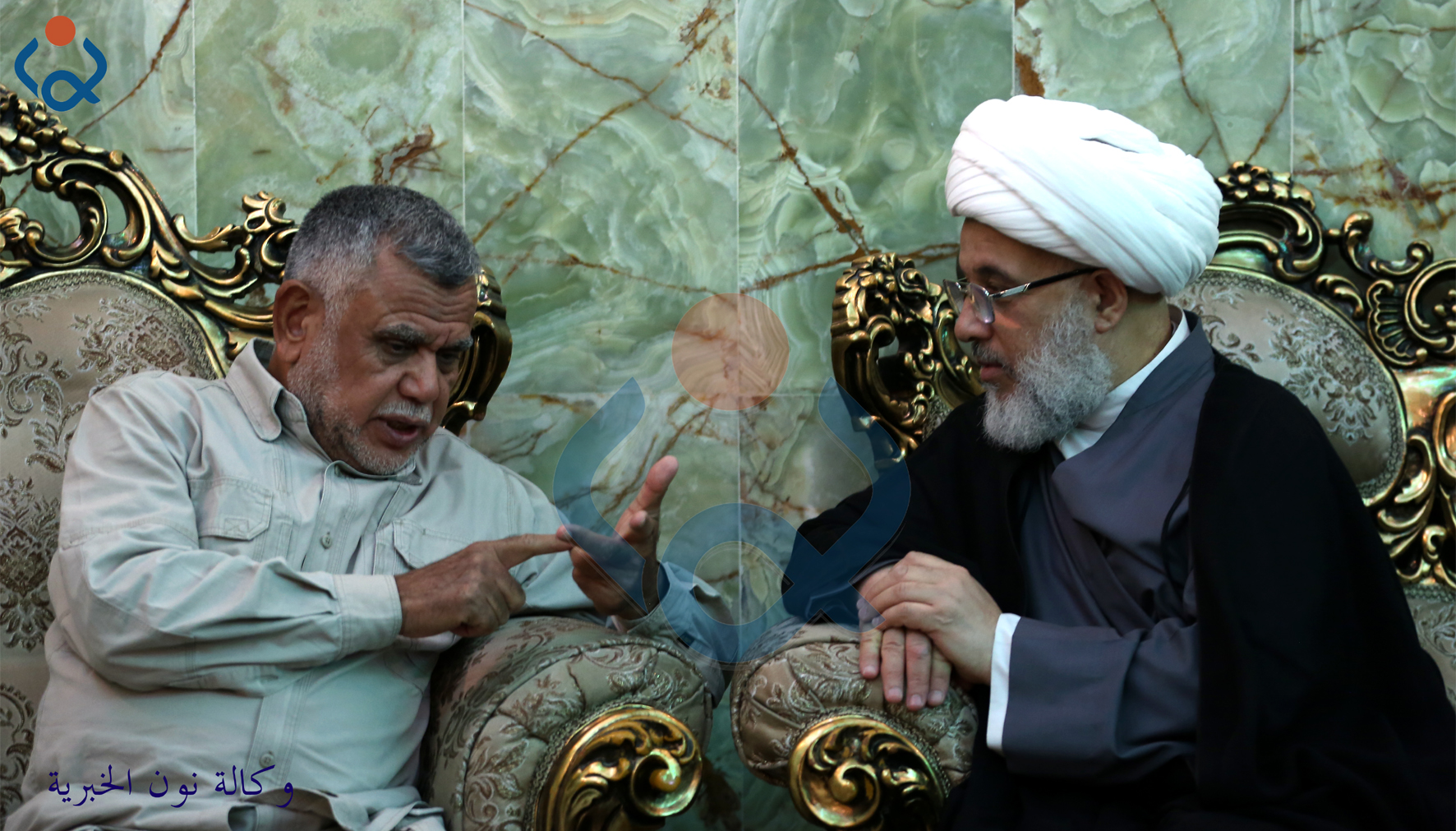 بالصور:ممثل المرجع السيستاني يلتقي هادي العامري