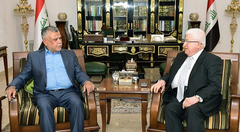 الرئيس معصوم يستقبل العامري ويؤكد ضرورة تعجيل تحرير الموصل