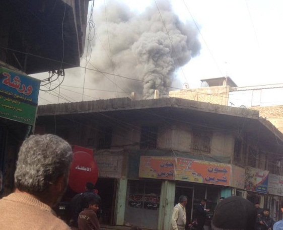 بالصور:حريق في في منطقة سيد سلطان وسط بغداد