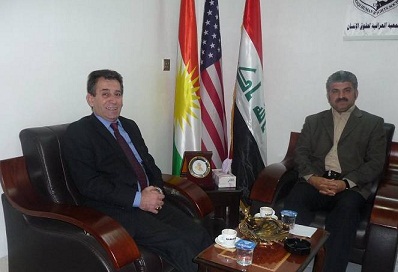 رئيس هيئة حقوق الانسان في اقليم كردستان يزور الجمعية العراقية لحقوق الانسان في امريكا