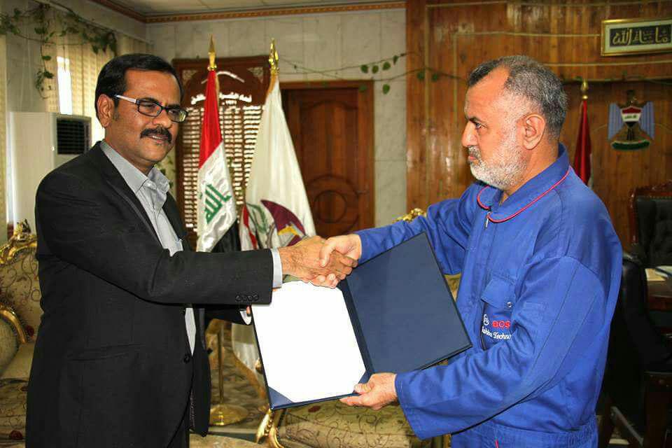 محافظ ميسان : توقيع عقد مع شركة هندية لإنشاء معمل للحديد والفولاذ في المدينة الصناعية