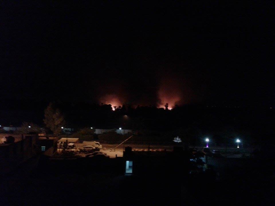 عاجل :حريق في اعدادية ابن البيطار في ناحية الحسينية شمال كربلاء المقدسة