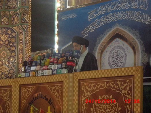 ممثل المرجع السيستاني يحذر من استهداف التجمعات  العاشورائية ويدعو الساسة الى رسم سياسية تنموية واضحة تحقق الحياة الكريمة للشعب