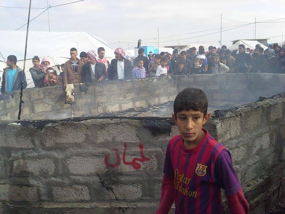 بالصور:احتراق ثلاث خيم للنازحين في مخيم خانك خلال 10 ساعات  دون خسائر بشرية