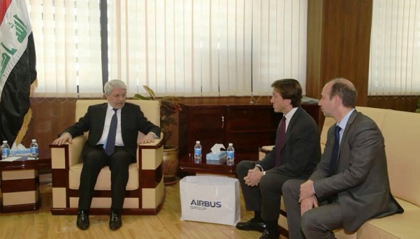 الزبيدي يبحث من مجموعة ايرباص الدولية فتح ورشة صيانة وتصليح الطائرات ببغداد بدلا من إرسالها للخارج
