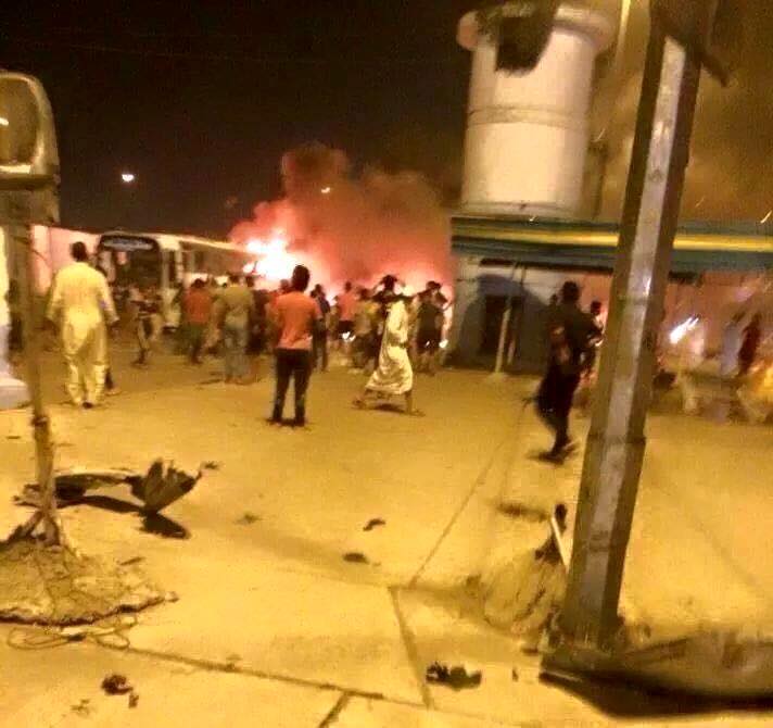 بالصوره:انفجار استهدف مسجد الرسول الاعظم في الشعلة قرب سوق النصر