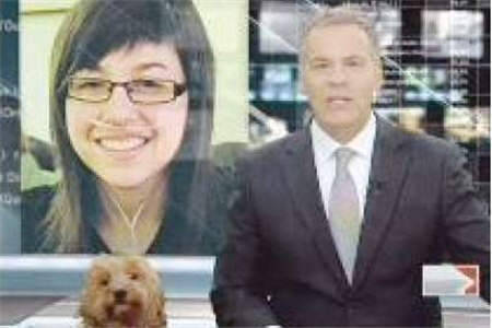 كلب يقتحم استوديو للأخبار