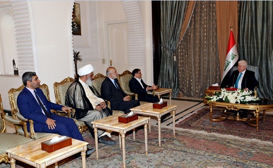 رئيس الجمهورية  فواد معصوم يطلع على استعدادات  قوات الحشد الشعبي لخوض معركة تطهير الانبار