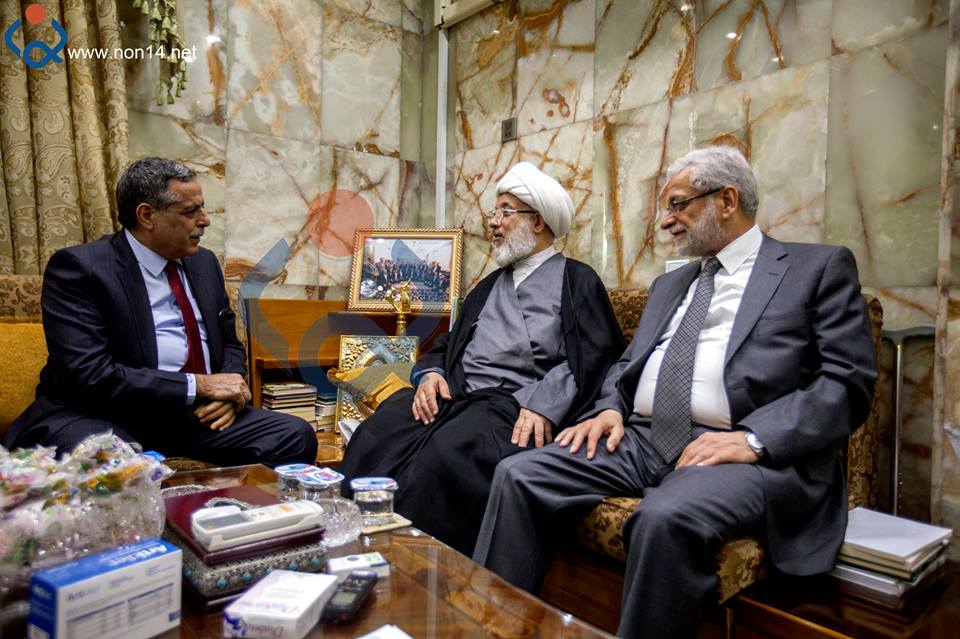 ممثل المرجع السيستاني يلتقي وزير الكهرباء ورئيس شبكة الاعلام العراقي