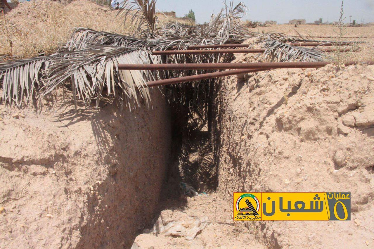 بالصور: الحشد الشعبي يعثر على انفاق في منطقة الليفة تمتد الى الفلوجة