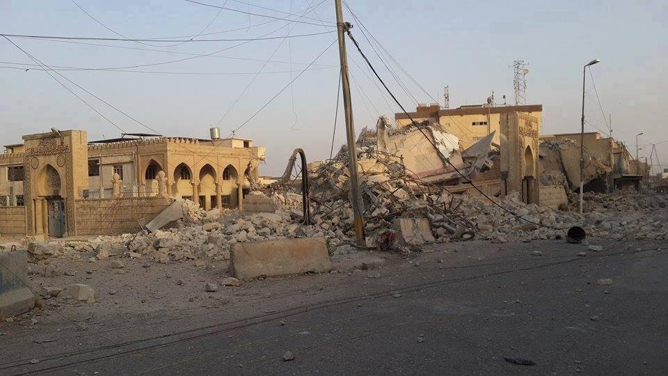 داعش يفجر جامع النبي شيت وسط الموصل بعبوات ناسفة
