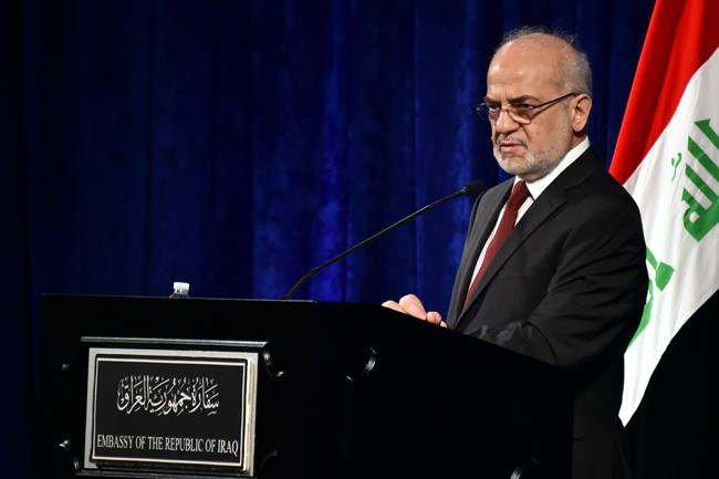 الجعفري: العراق يحتاج لدعم دولي اكبر لاعادة اعمار مناطقه المحررة (فيديو)