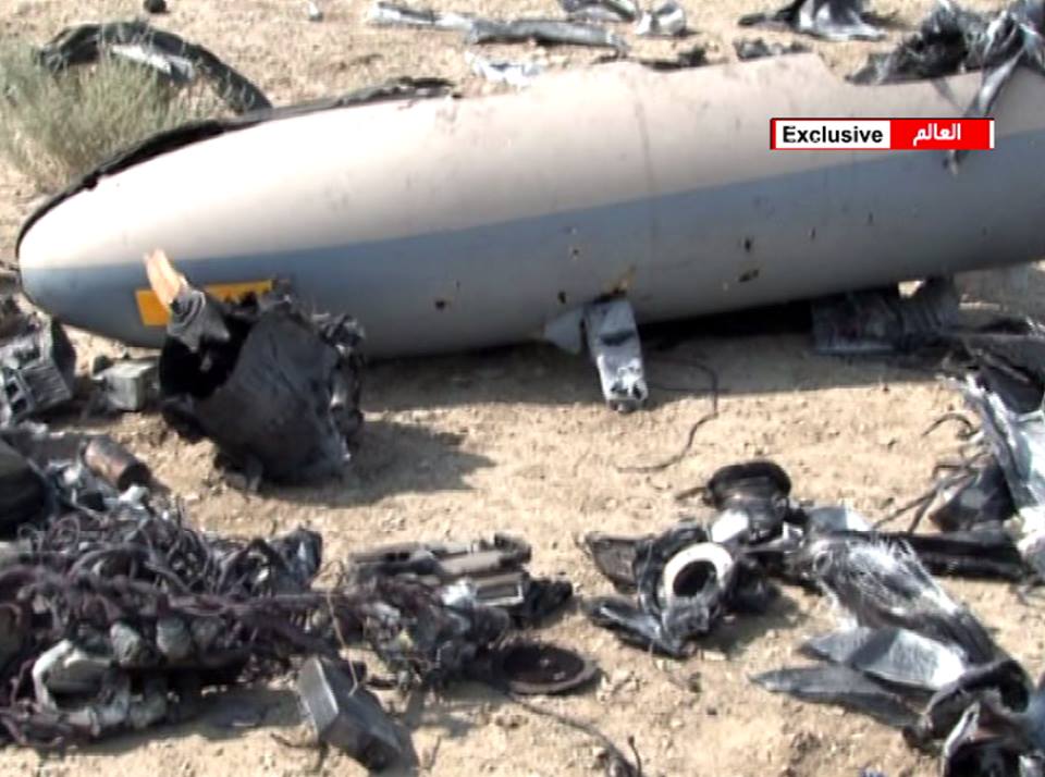 صور خاصة للطائرة الاسرائيلية التي اسقطها ايران يوم السبت الماضي
