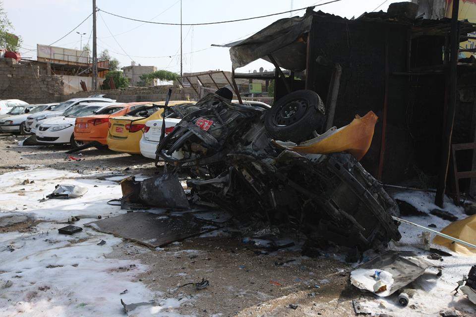 تقرير مصور لتفجير  ارهابي ثاني في شارع ميثم التمار وسط كربلاء