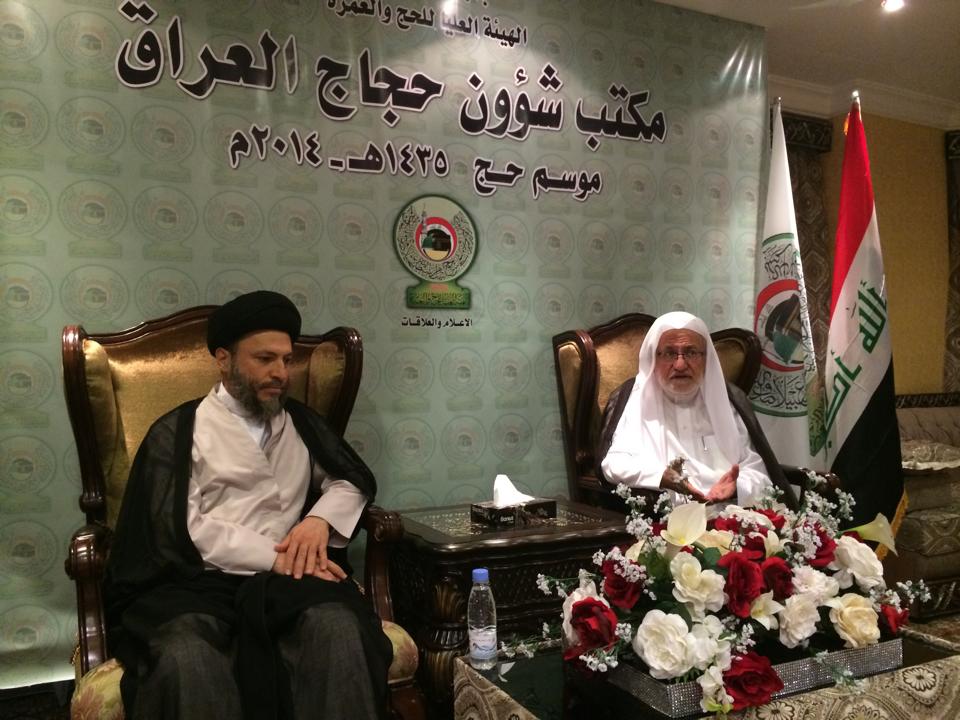 بالصور :نجل المرجع الحكيم يزور بعثة الحج بالمدينة المنورة