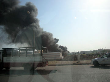 حريق في محطة تعبئة الوقود غرب كربلاء